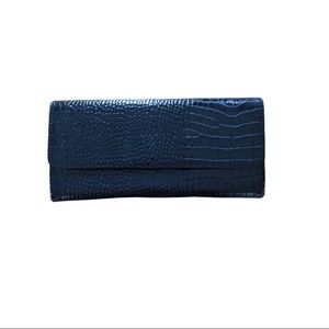 🌺WALLET WOMEN'S BLACK TRI-FOLD CROC LEATHER